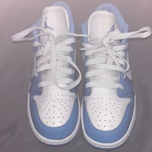 Girls blue and white Jordans